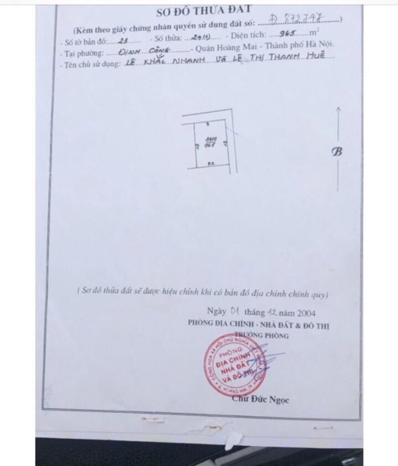 Bán nhà Định Công - diện tích 262m2 1 tầng - Lô góc kinh doanh ô tô tránh - giá 115 tỷ