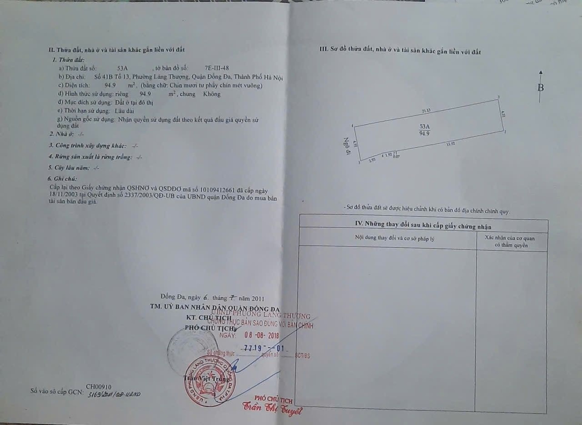 Bán nhà Chùa Láng - diện tích 97m2 8 tầng - Lô góc 2 mặt thoáng - giá 33,5 tỷ