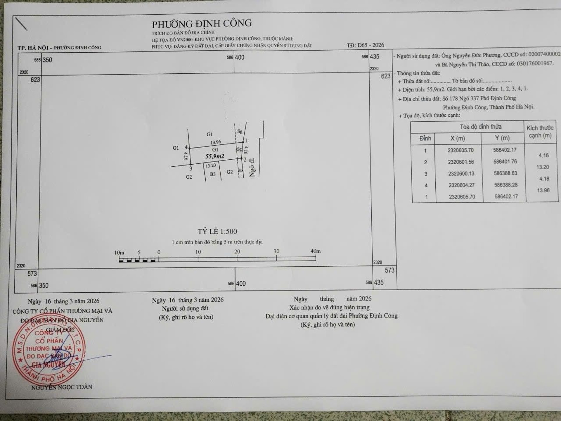 Bán nhà Định Công - diện tích 55m2 1 tầng - Đất tặng nhà cấp 4 kinh doanh sát phố - giá 4,1 tỷ
