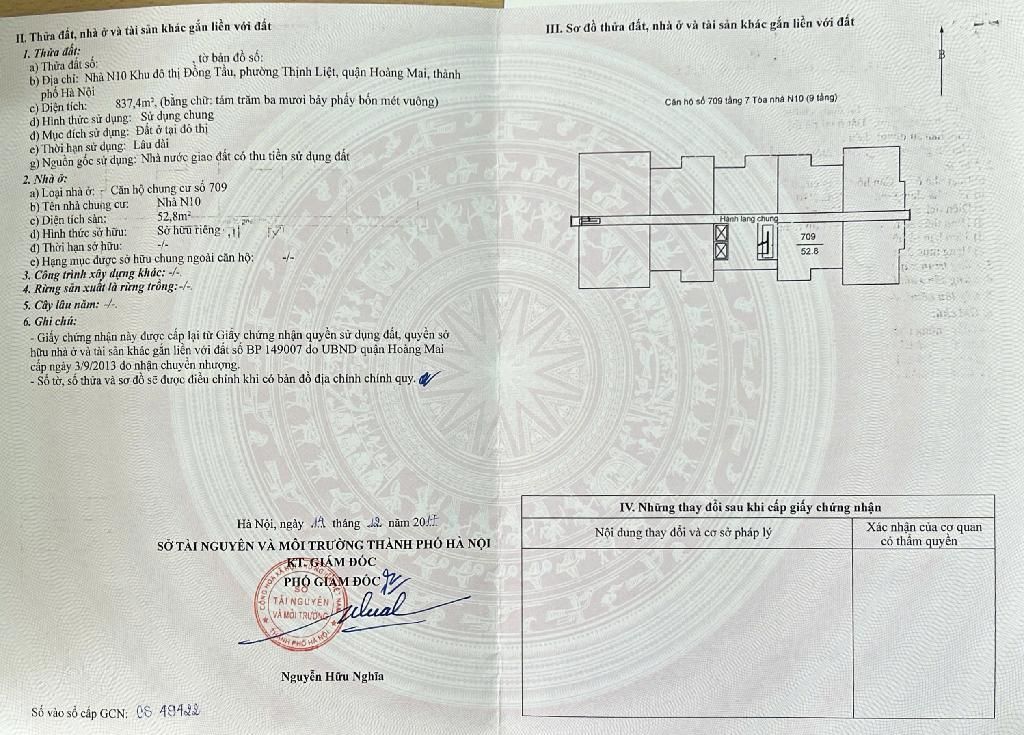 Bán nhà Chung cư Đồng Tàu - diện tích 53m2 7 tầng - Nhà đẹp 2 ngủ - giá 4,36 tỷ