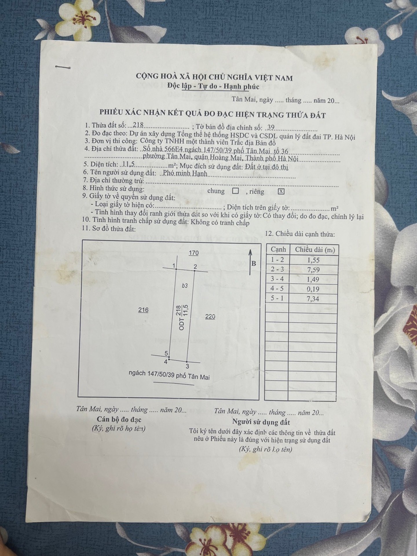 Bán nhà Tân Mai - diện tích 11m2 3 tầng - vị trí đẹp - giá 1,65 tỷ
