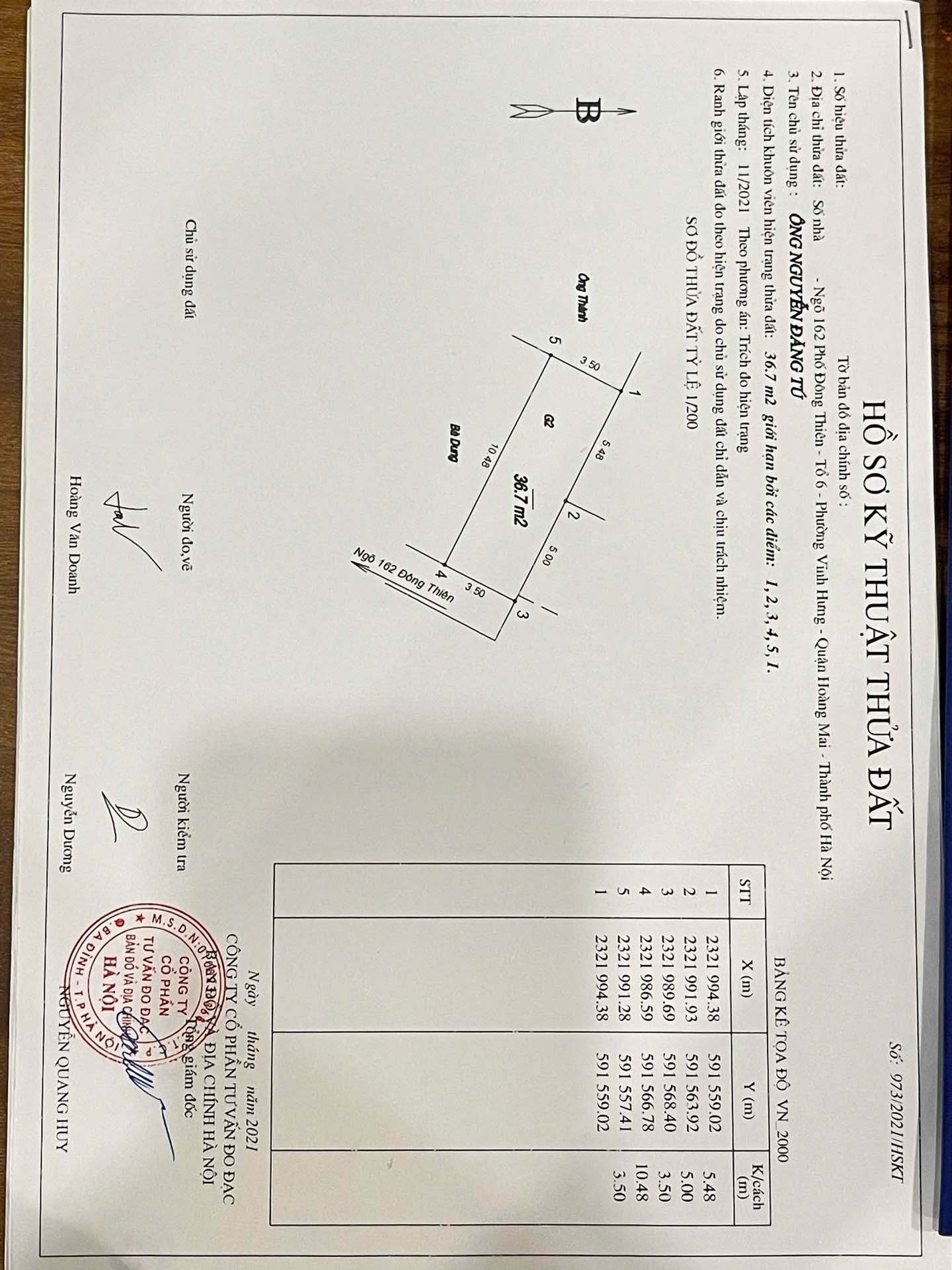 Bán nhà Vĩnh Hưng - diện tích 37m2 2 tầng - ô tô đỗ cổng - giá 3,5 tỷ