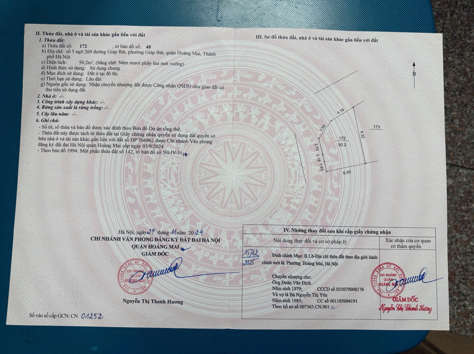 Bán nhà Giáp Bát - diện tích 100m2 0 tầng - Đất - giá 27,9 tỷ