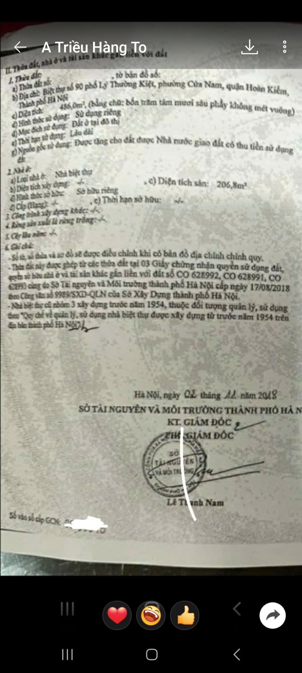 Bán nhà Lý Thường Kiệt - diện tích 486m2 1 tầng - Lô đất kim cương - giá 750 tỷ