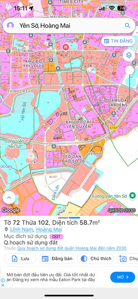 Bán nhà Thuý Lĩnh - diện tích 76m2 0 tầng - Mặt ngõ ô tô tránh - giá 12,5 tỷ