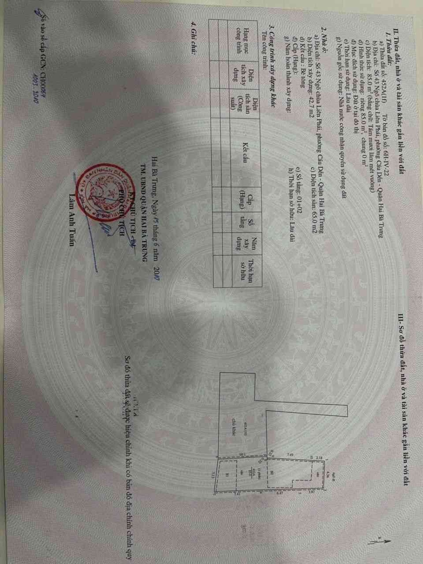 Bán nhà Hai Bà Trưng - diện tích 75m2 3 tầng - Ô tô tránh - giá 28,3 tỷ