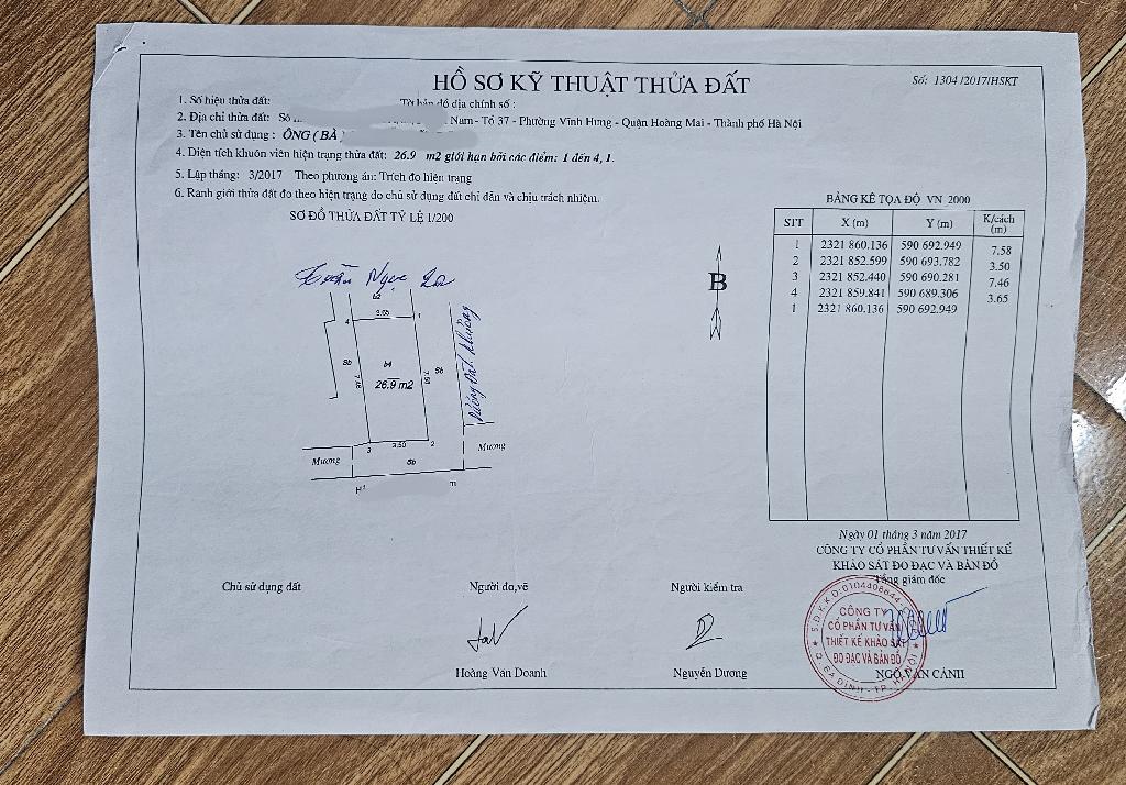 Bán nhà Lĩnh Nam - diện tích 26m2 5 tầng - ô tô ngủ trong nhà - giá 4 tỷ