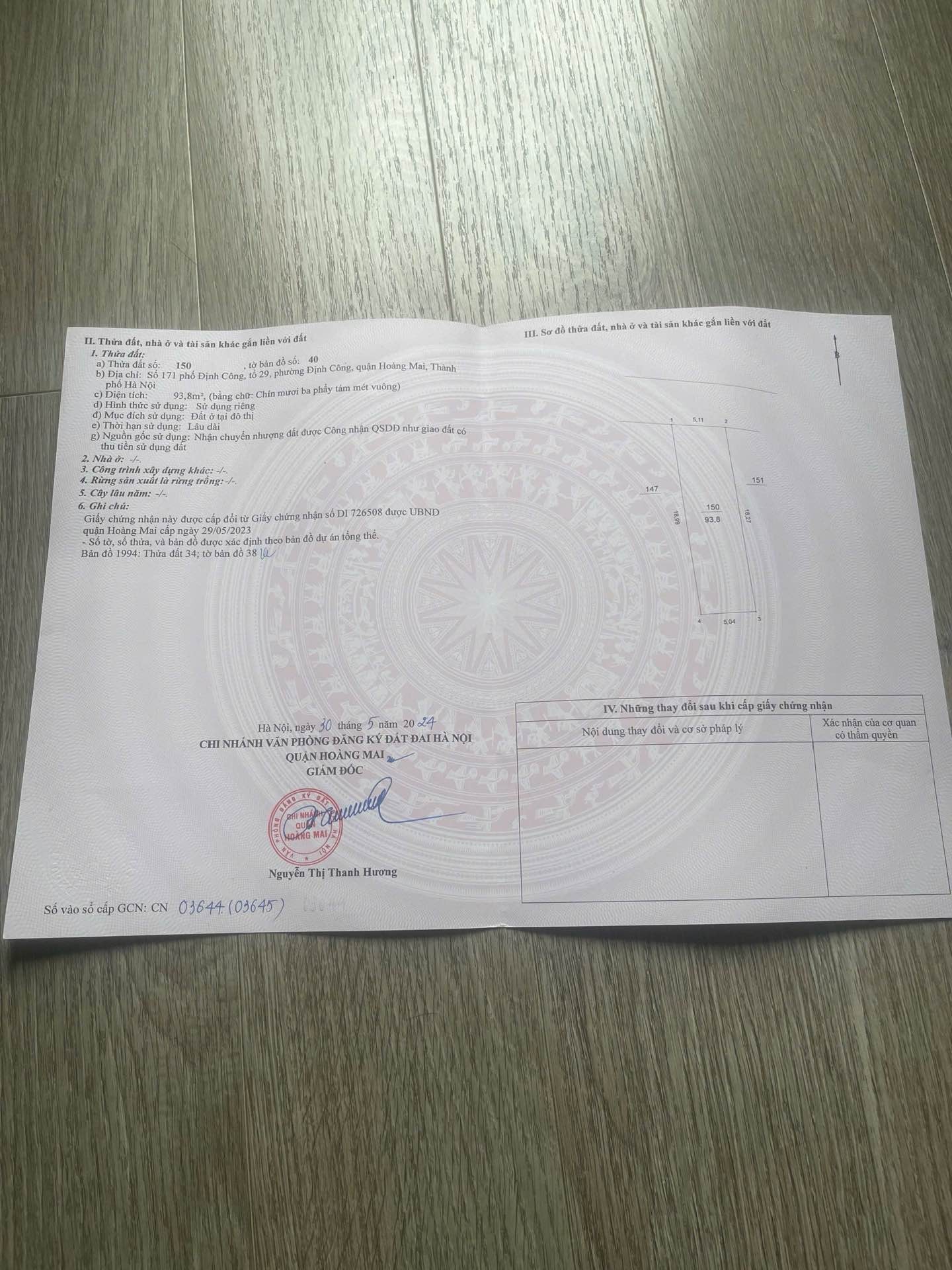 Bán nhà Định Công - diện tích 94m2 1 tầng - chỉ có 1 mặt tiền - giá 64 tỷ