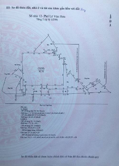 Bán nhà Lê Văn Hưu - diện tích 93m2 2 tầng - Nhà đẹp hiếm có - giá 28 tỷ