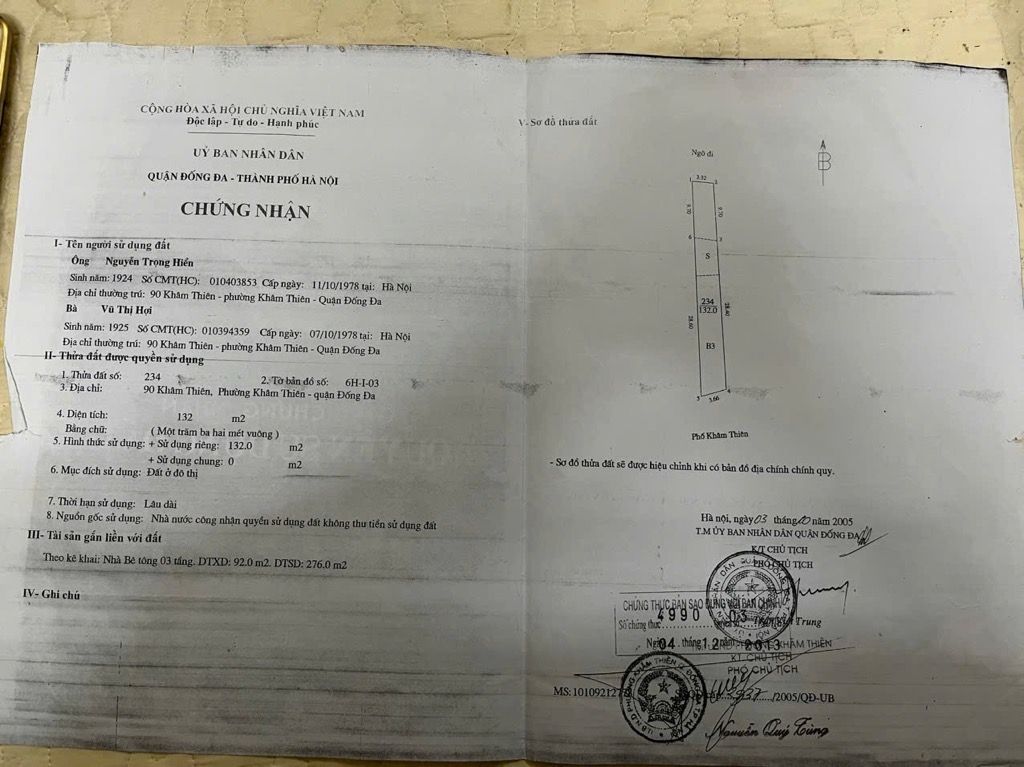 Bán nhà Khâm Thiên - diện tích 132m2 3 tầng - Đang cập nhật - giá 69 tỷ