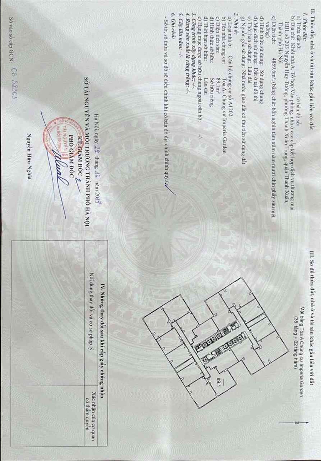 Bán nhà Nguyễn Huy Tưởng - diện tích 89m2 1 tầng - Chung cư cao cấp - giá 11,3 tỷ