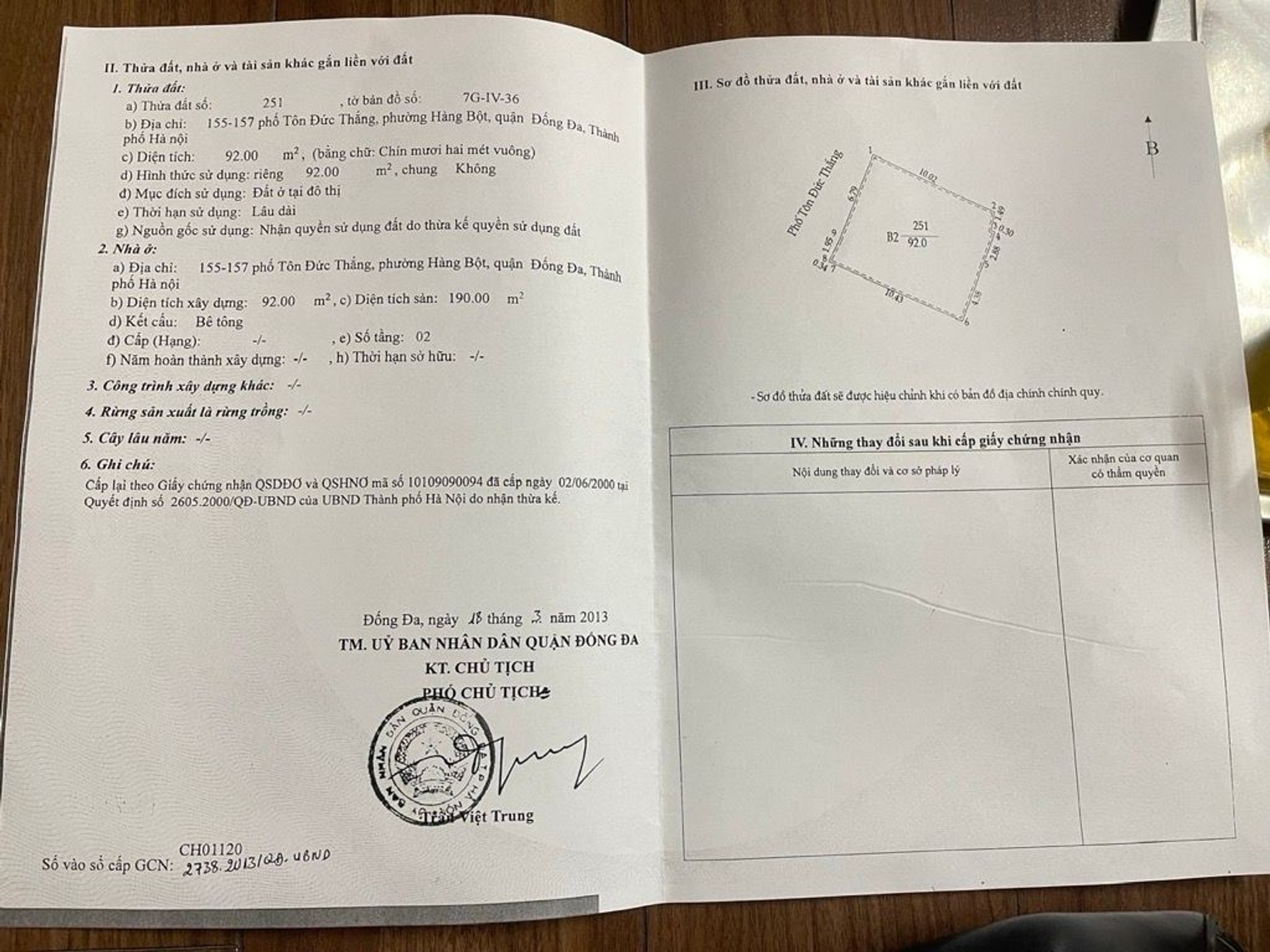 Bán nhà Tôn Đức Thắng - diện tích 92m2 2 tầng - Mặt tiền rộng, vuông vắn - giá 99 tỷ