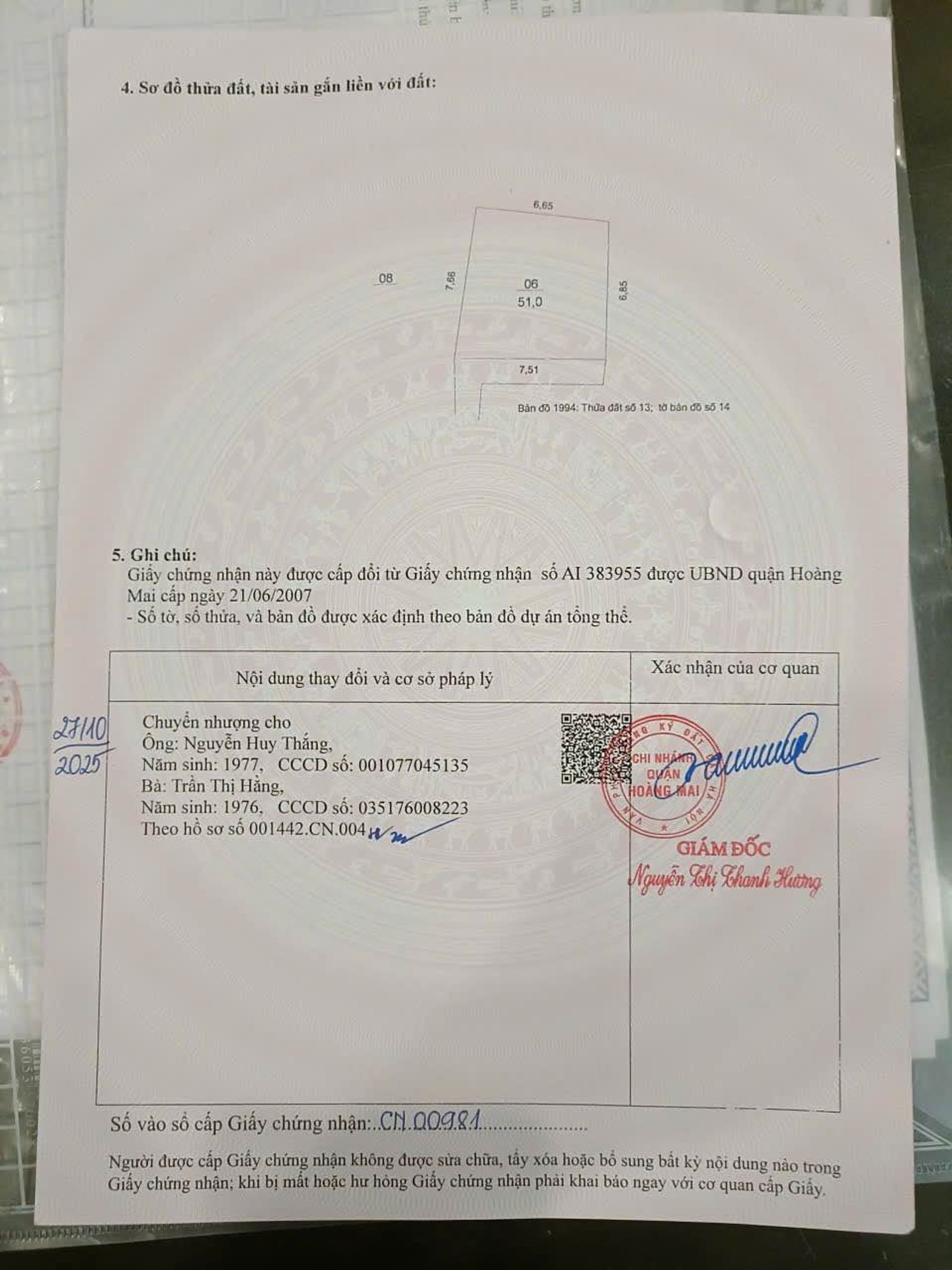 Bán nhà Vĩnh Hưng - diện tích 81m2 2 tầng - Cực hiếm - giá 8 tỷ