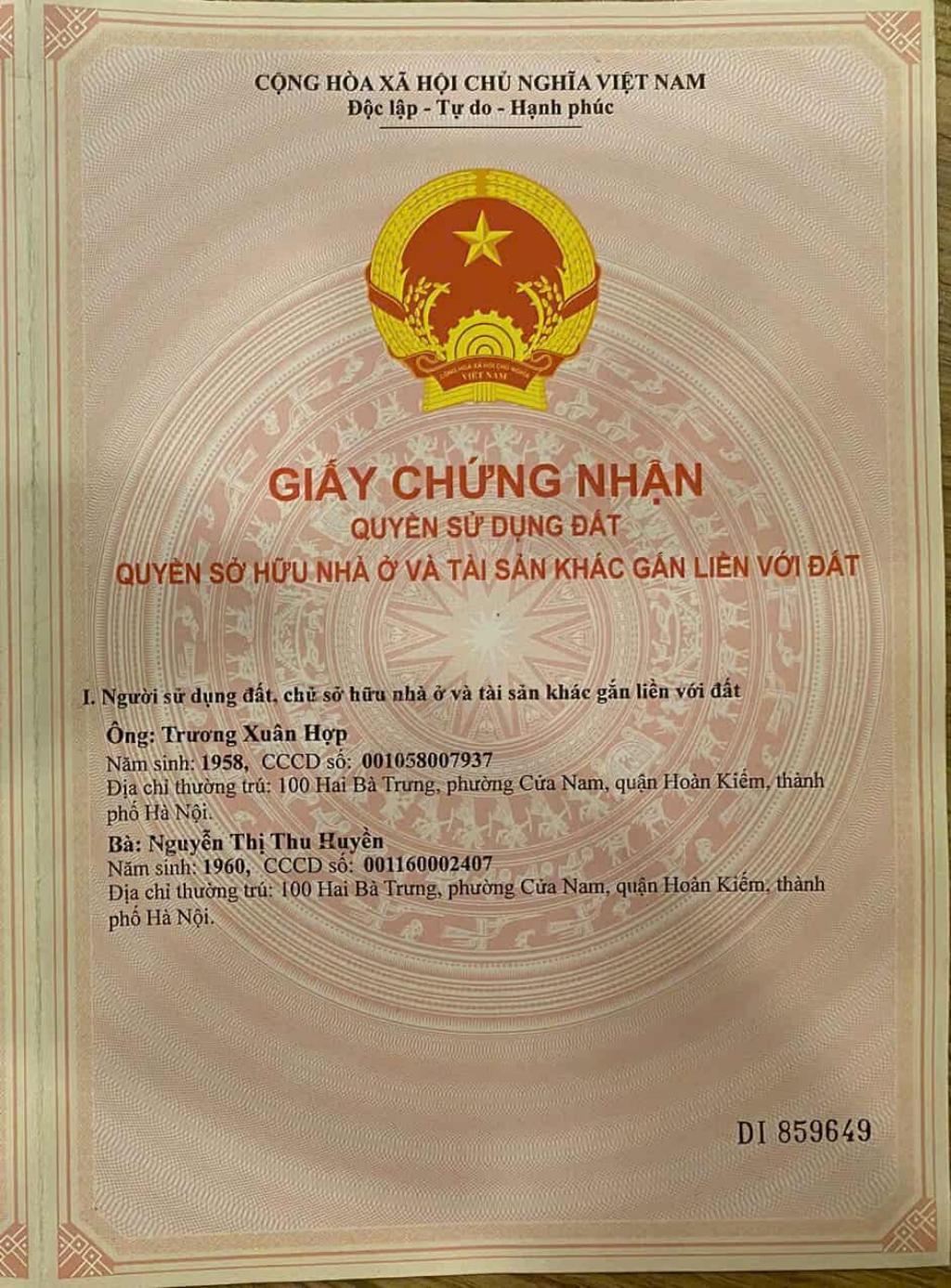 Bán nhà Hai Bà Trưng - diện tích 122m2 6 tầng - Mặt phố VIP Quận Hoàn Kiếm - giá 122 tỷ