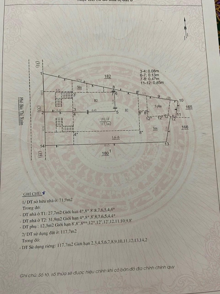 Bán nhà Bùi Thị Xuân - diện tích 120m2 13 tầng - Lô góc 2 mặt thoáng - giá 82 tỷ
