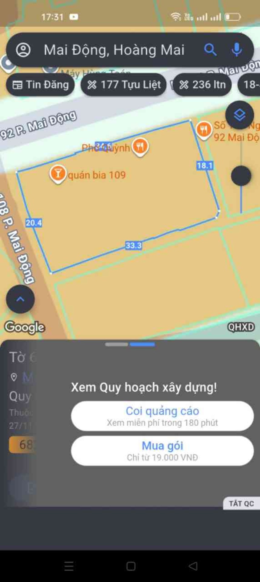Bán nhà Mai Động - diện tích 25m2 1 tầng - Ô tô đỗ gần - giá 1,45 tỷ