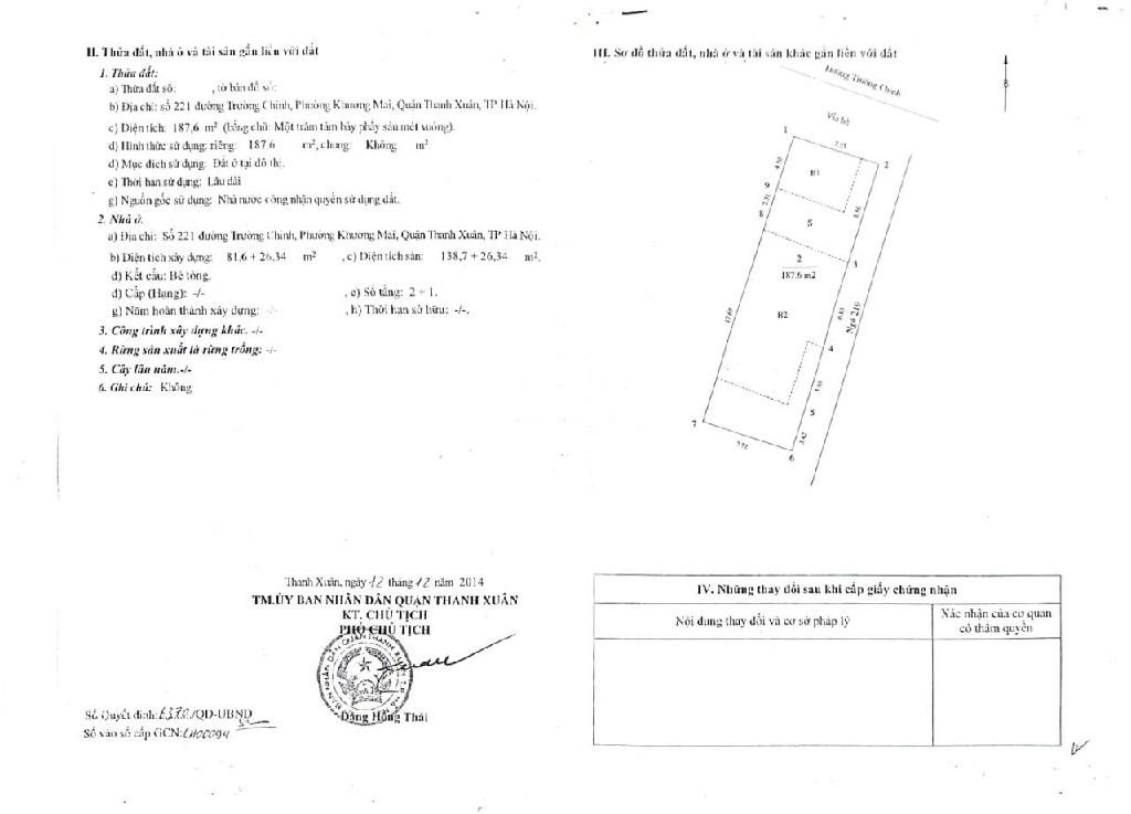Bán nhà Trường Chinh - diện tích 188m2 3 tầng - Lô góc 2 mặt thoáng - giá 50,5 tỷ
