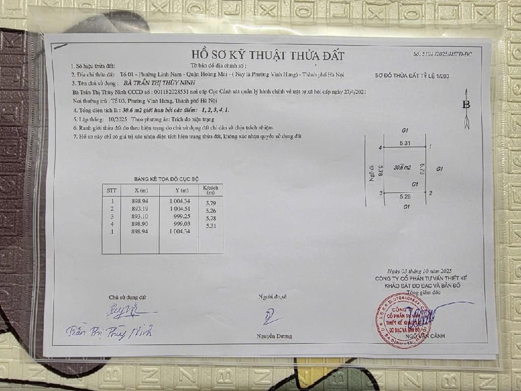 Bán nhà Ngũ Nhạc - diện tích 30m2 1.5 tầng - Ô tô đỗ cổng - giá 1,85 tỷ