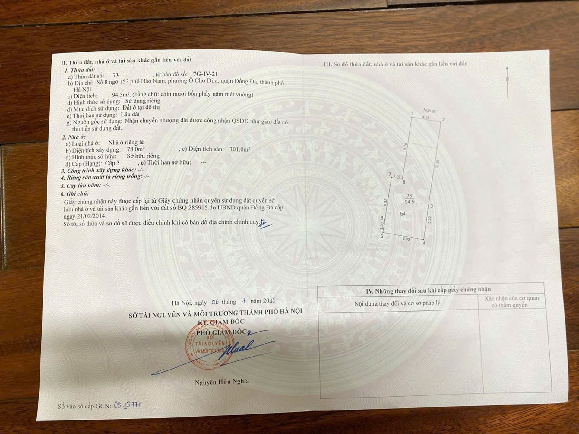 Bán nhà Hào Nam - diện tích 95m2 5 tầng - Ô tô vào nhà - giá 44,5 tỷ