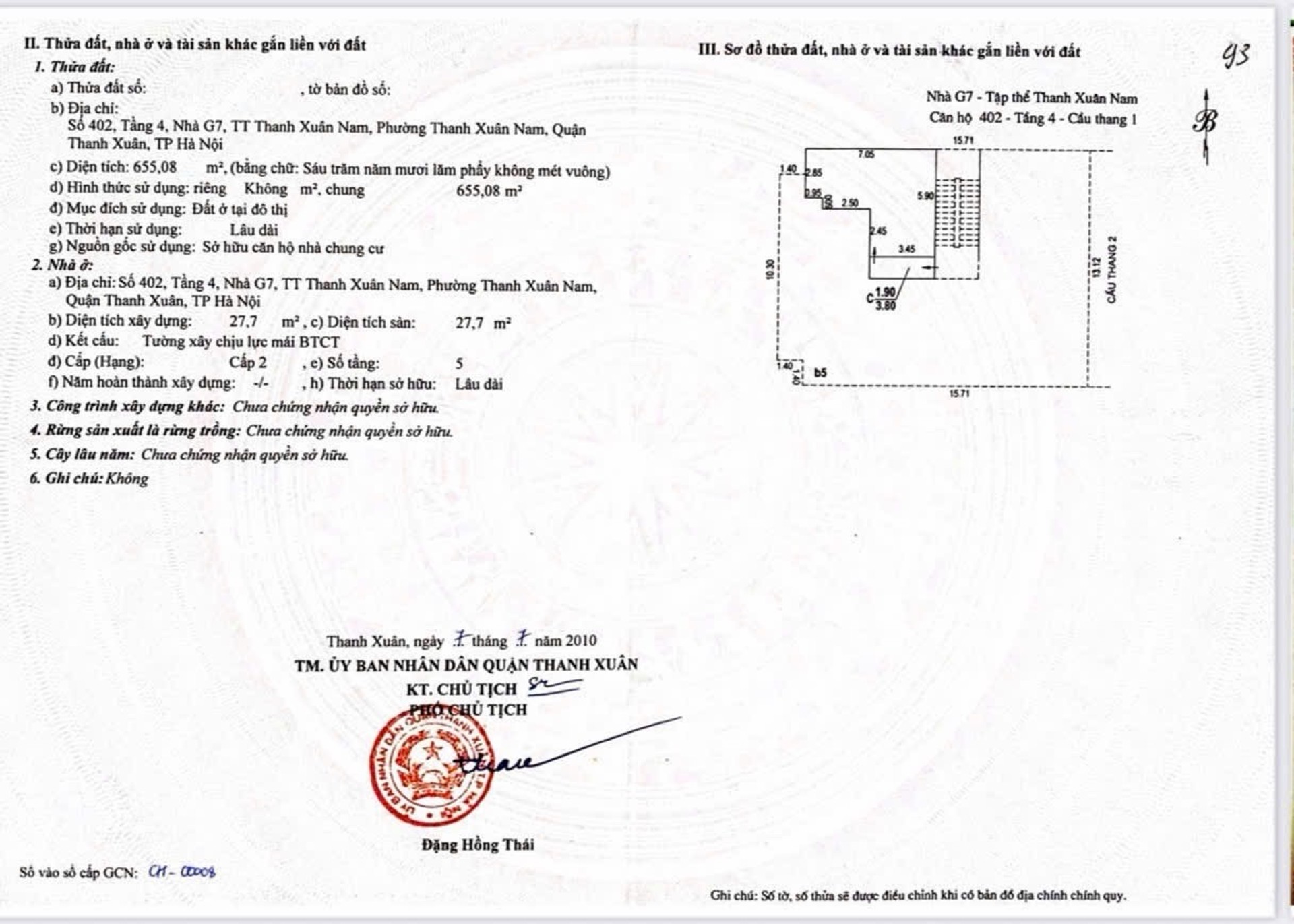 Bán nhà Nguyễn Trãi - diện tích 27m2 1 tầng - Chính chủ bán căn hộ tập thể - giá 3,15 tỷ