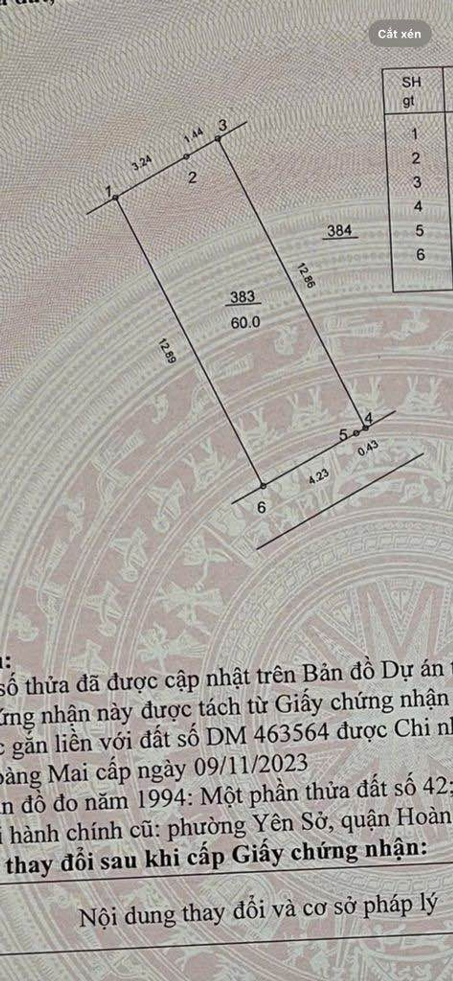 Bán nhà Yên Duyên - diện tích 60m2 5 tầng - Thang máy - giá 12,68 tỷ