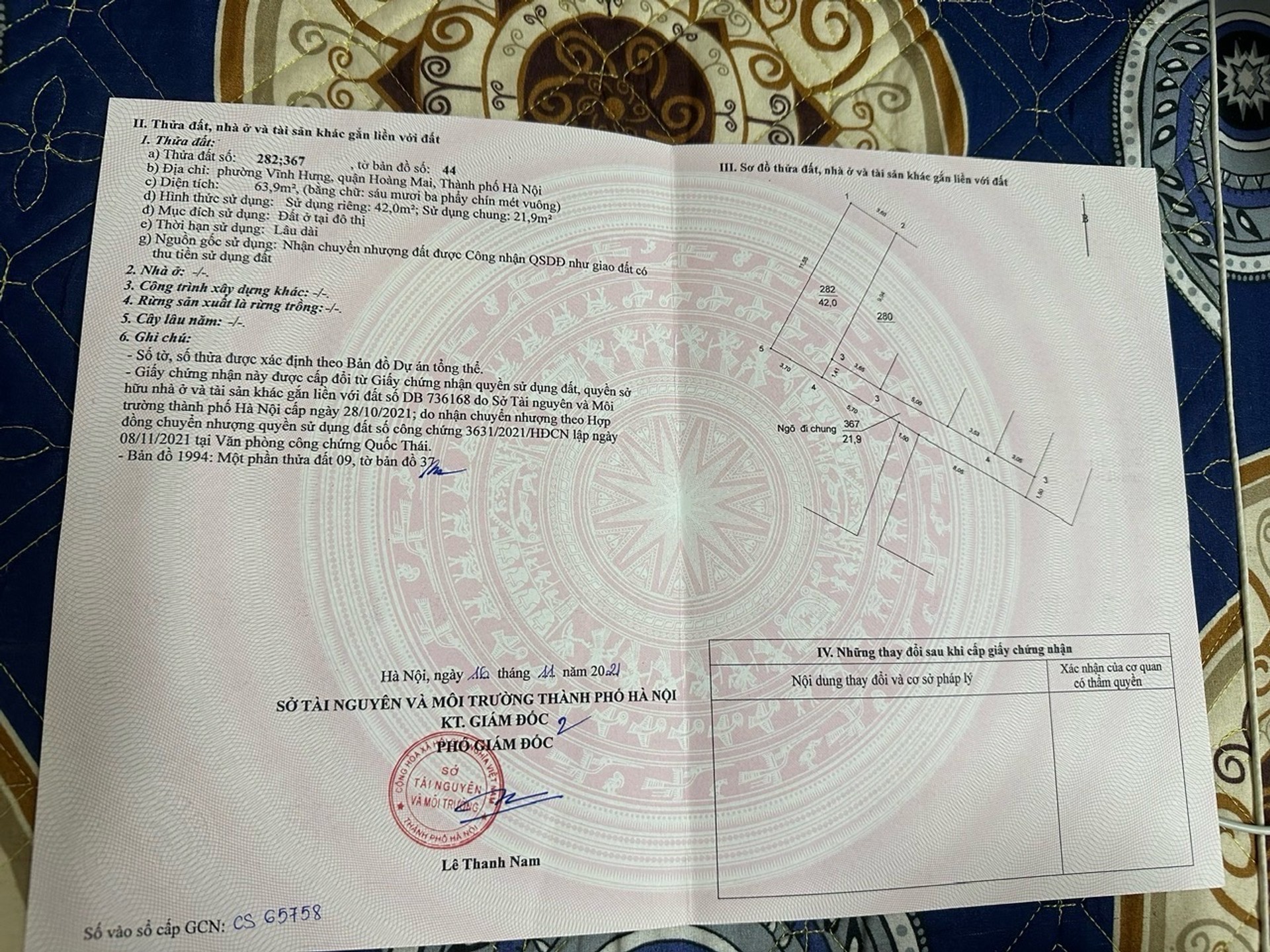 Bán nhà Đông Thiên - diện tích 64m2 6 tầng - Thang máy - giá 10,5 tỷ
