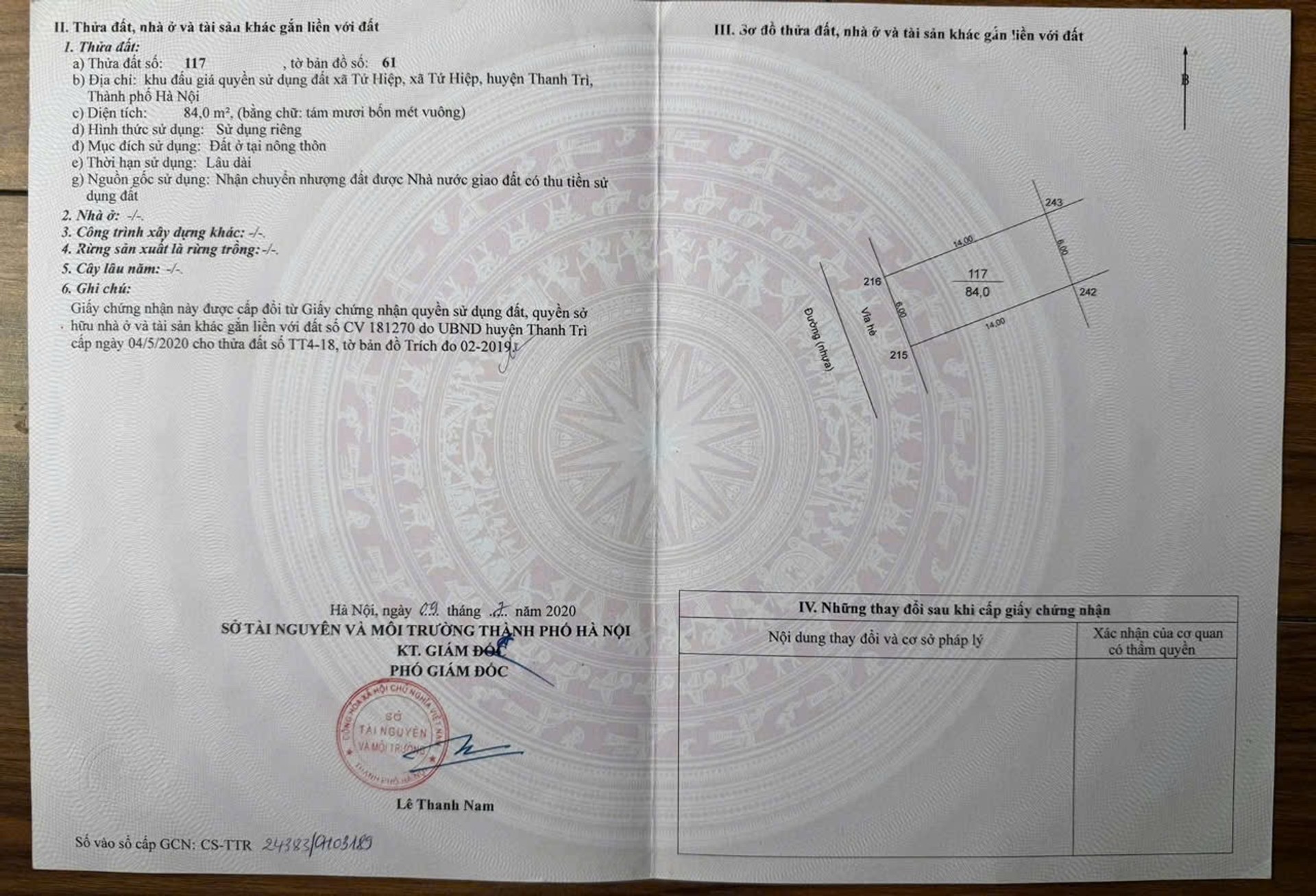 Bán nhà Ngõ 3 Tứ Hiệp - diện tích 84m2 0 tầng - Đất - giá 27 tỷ