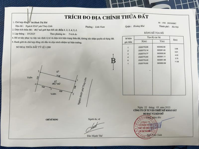 Bán nhà Túy Lĩnh - diện tích 41m2 1 tầng - ô tô đỗ cửa - giá 1,2 tỷ