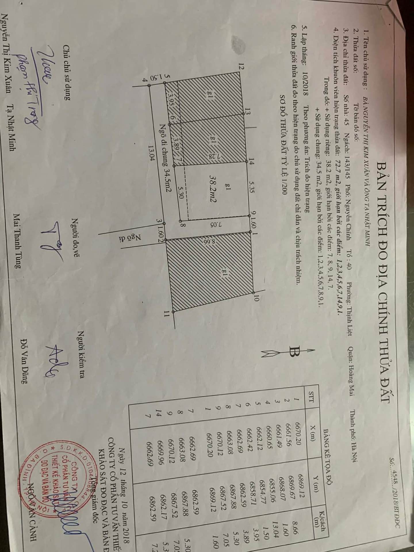 Bán nhà Nguyễn Chính - diện tích 38m2 3 tầng - Lô góc - giá 5,05 tỷ