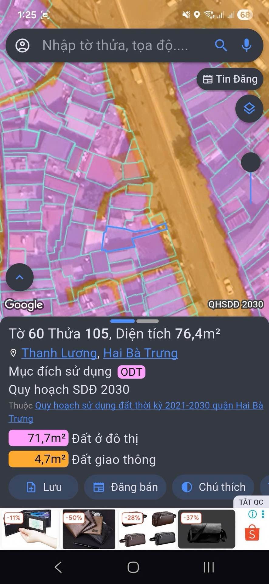 Bán nhà Minh Khai - diện tích 71m2 1 tầng - Mặt phố - giá 18 tỷ