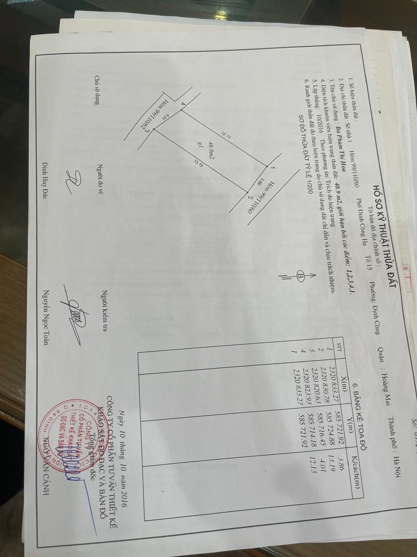 Bán nhà Định Công Hạ - diện tích 48m2 4 tầng - ô tô đỗ cửa - giá 6 tỷ