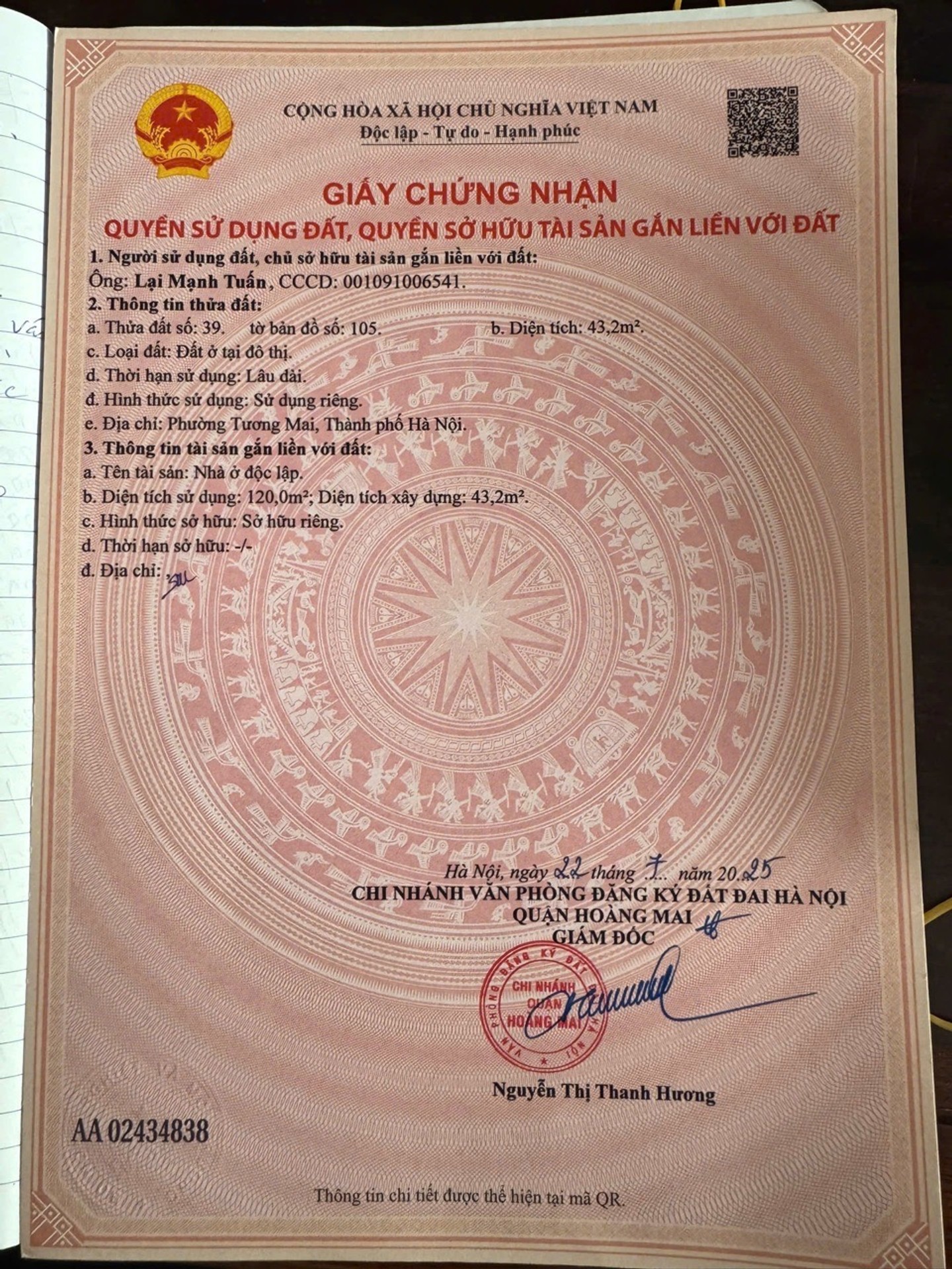 Bán nhà Tương Mai - diện tích 43m2 6 tầng - Ô tô vào nhà - giá 19,5 tỷ