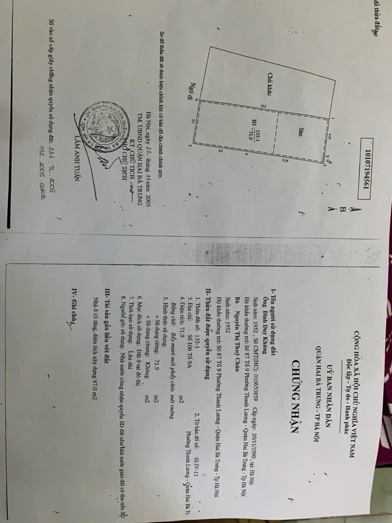 Bán nhà Hai Bà Trưng - diện tích 72m2 4 tầng - ô tô tránh - giá 16,9 tỷ