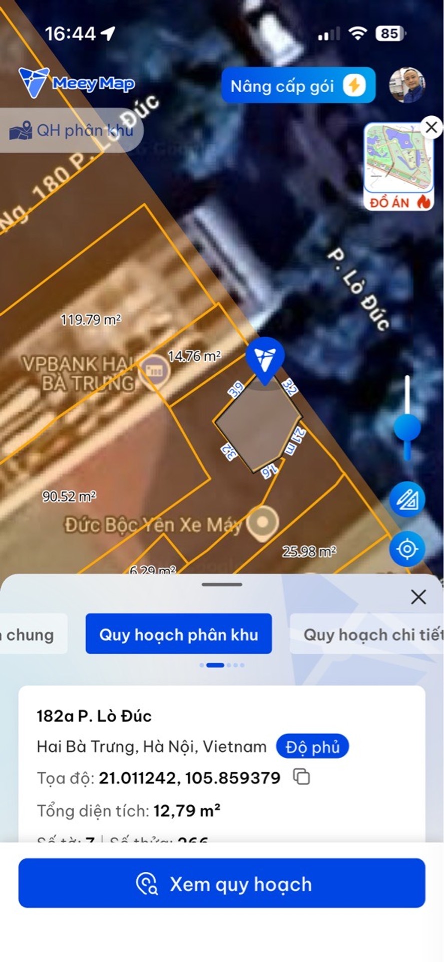 Bán nhà Lò Đúc - diện tích 13m2 1 tầng - Lô góc - giá 5 tỷ