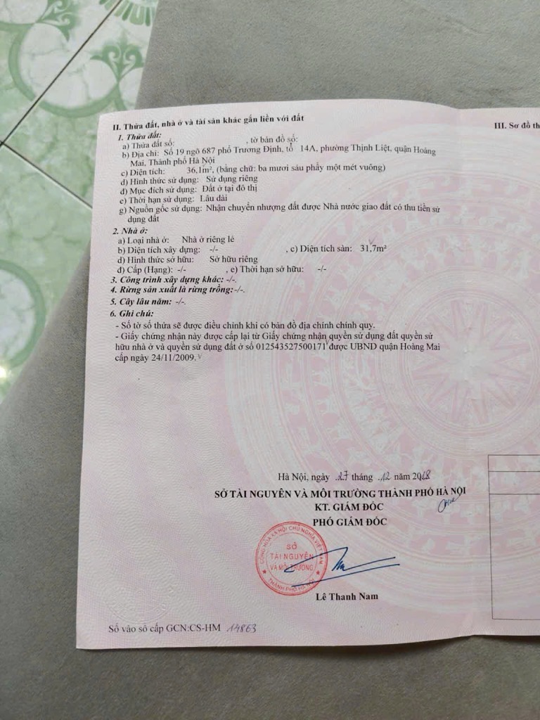 Bán nhà Trương Định - diện tích 36m2 3 tầng - ô tô vào tận cửa - giá 11,7 tỷ