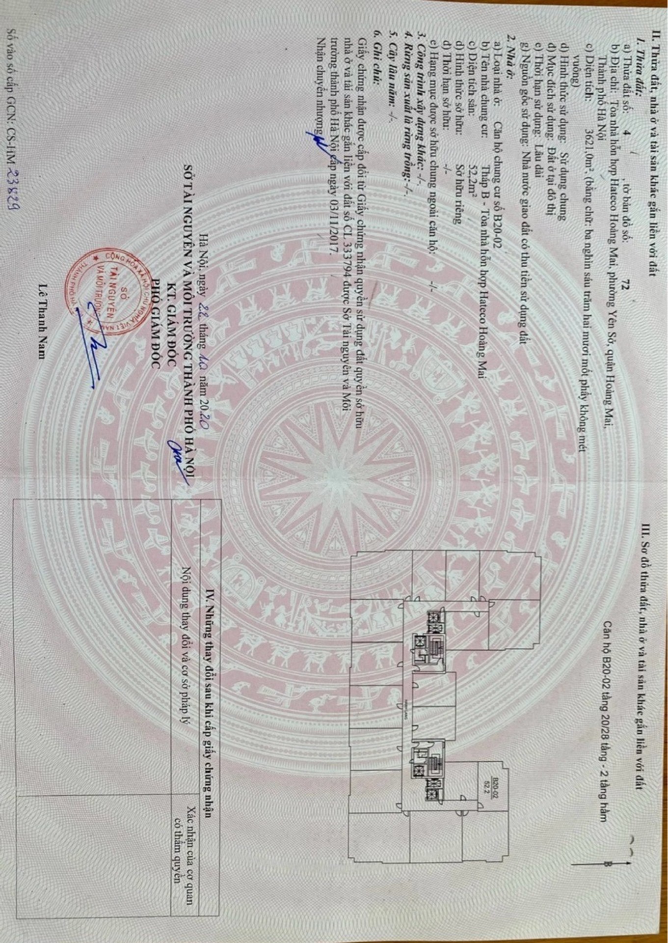 Bán nhà Hưng Thịnh - diện tích 52m2 20 tầng - Lô góc, nhiều tiện ích - giá 4,2 tỷ