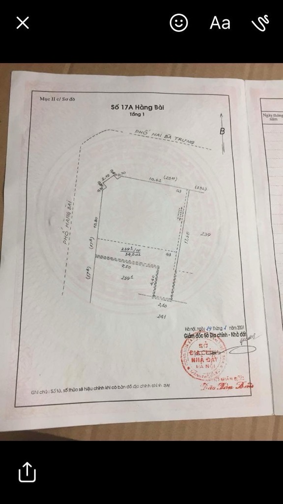 Bán nhà Hàng Bài - diện tích 34m2 1 tầng - Mặt phố đắt giá - giá 29,5 tỷ