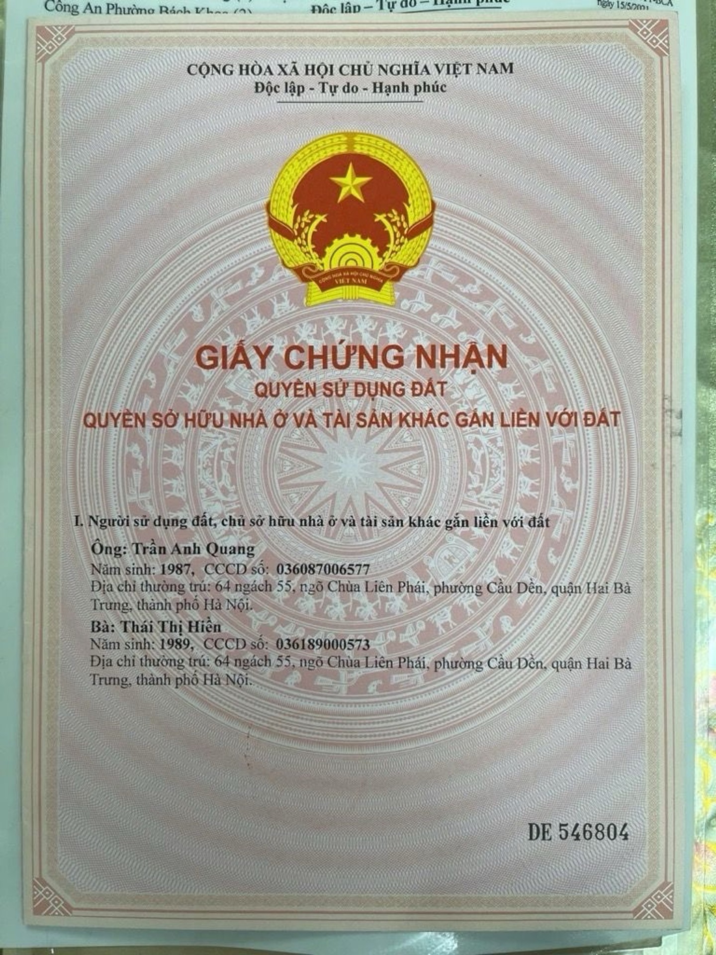 Bán nhà Lê Thanh Nghị - diện tích 23m2 5 tầng - Ngõ thông, ô tô tránh - giá 7,65 tỷ