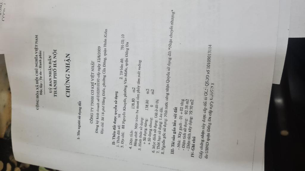 Bán nhà Nguyễn Khuyến - diện tích 138.8m2 8 tầng - Mặt phố Đống Đa - giá 85 tỷ