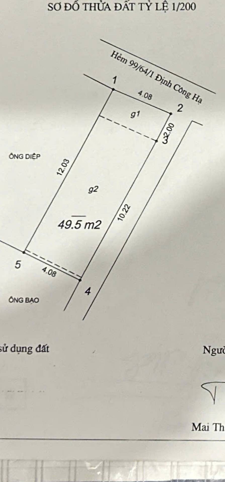Bán nhà Định Công Hạ - diện tích 49m2 2 tầng - Ô tô 4 chỗ qua - giá 3,8 tỷ