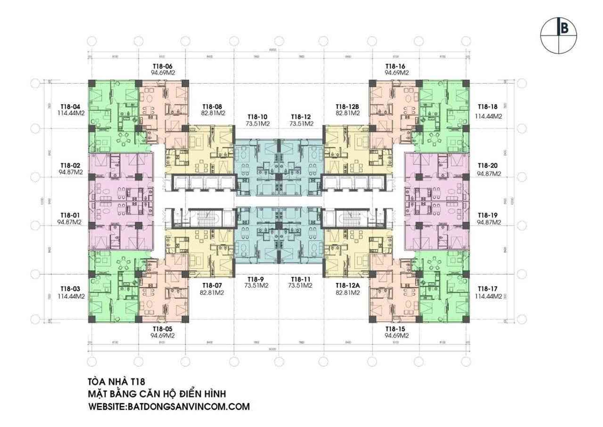 Bán nhà Minh Khai - diện tích 114m2 1 tầng - Căn góc, ban công Đông - giá 13,8 tỷ