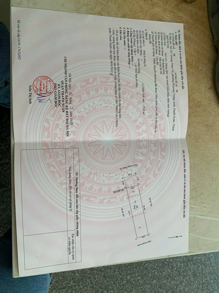 Bán nhà Vương Thừa Vũ - diện tích 65m2 8 tầng - ô tô tránh - giá 30 tỷ