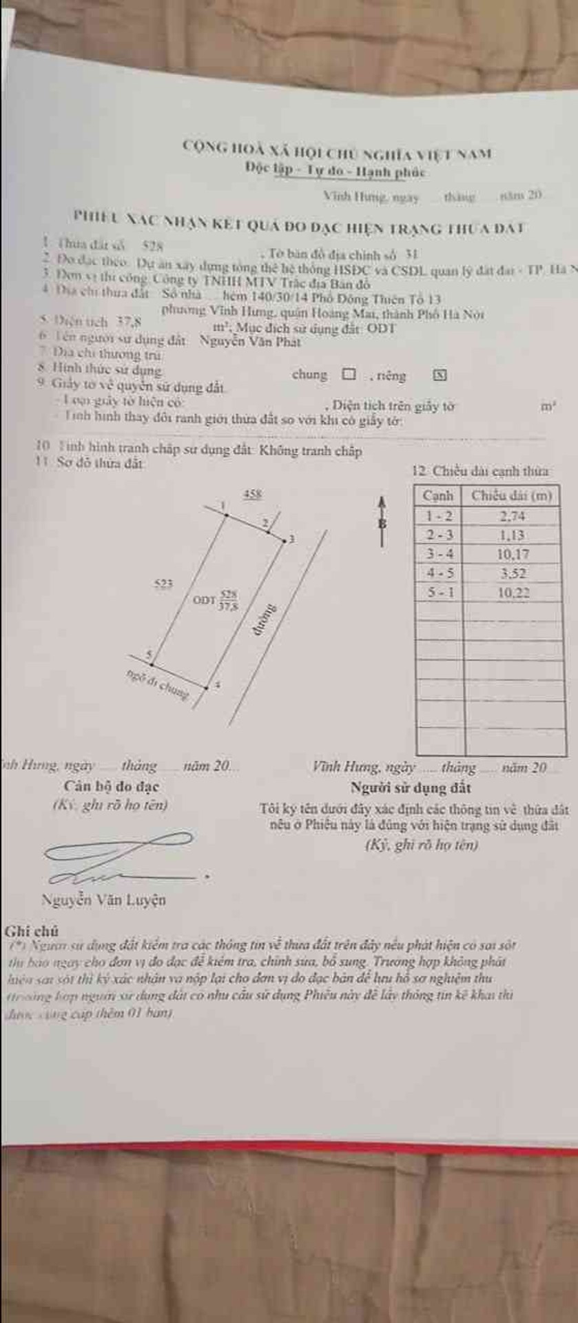 Bán nhà Đông Thiên - diện tích 37m2 2 tầng - Ô tô nhỏ đỗ cổng - giá 1,6 tỷ