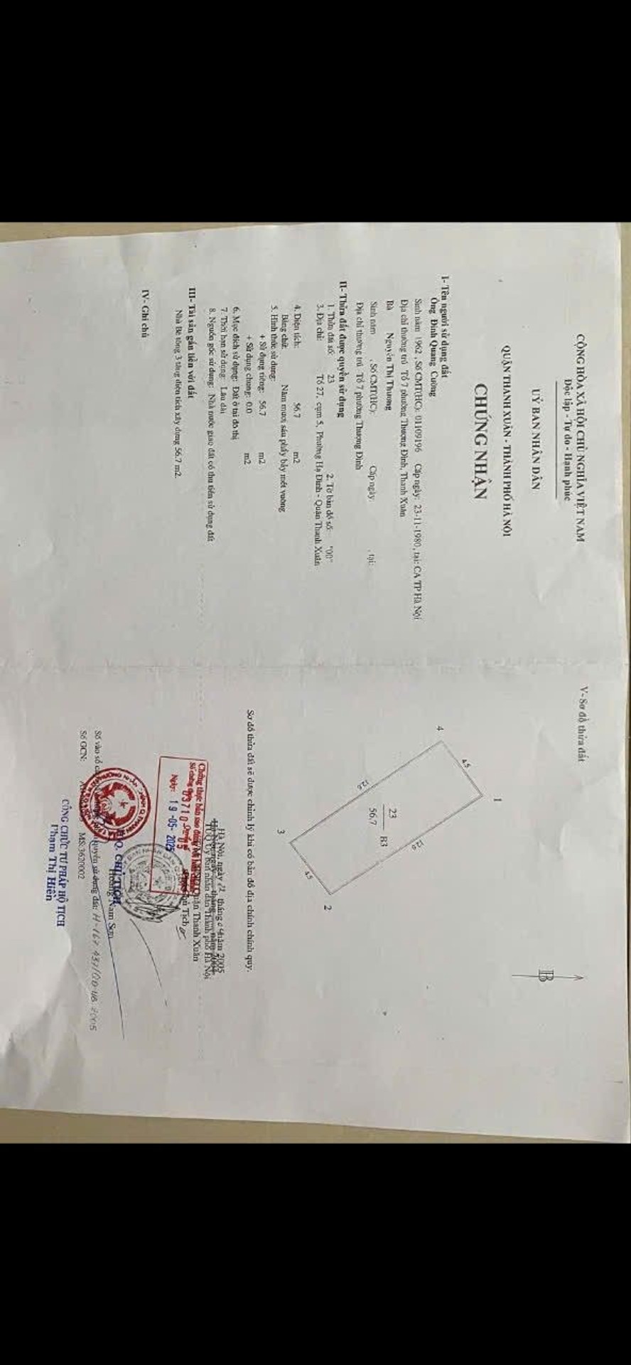 Bán nhà Tưởng Dân Bảo - diện tích 60m2 4 tầng - Ô TÔ TRÁNH - giá 34,5 tỷ