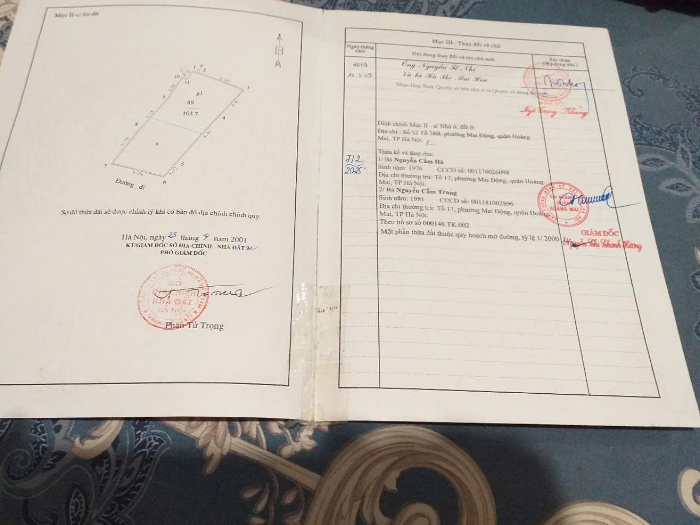 Bán nhà Tam Trinh - diện tích 104m2 1 tầng - Chỉ có 1 mặt tiền - giá 42 tỷ