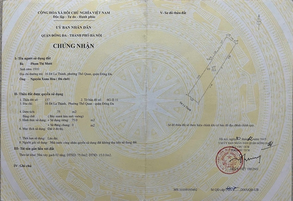 Bán nhà Đê La Thành - diện tích 83.5m2 7 tầng - Hẻm xe máy - giá 38,3 tỷ