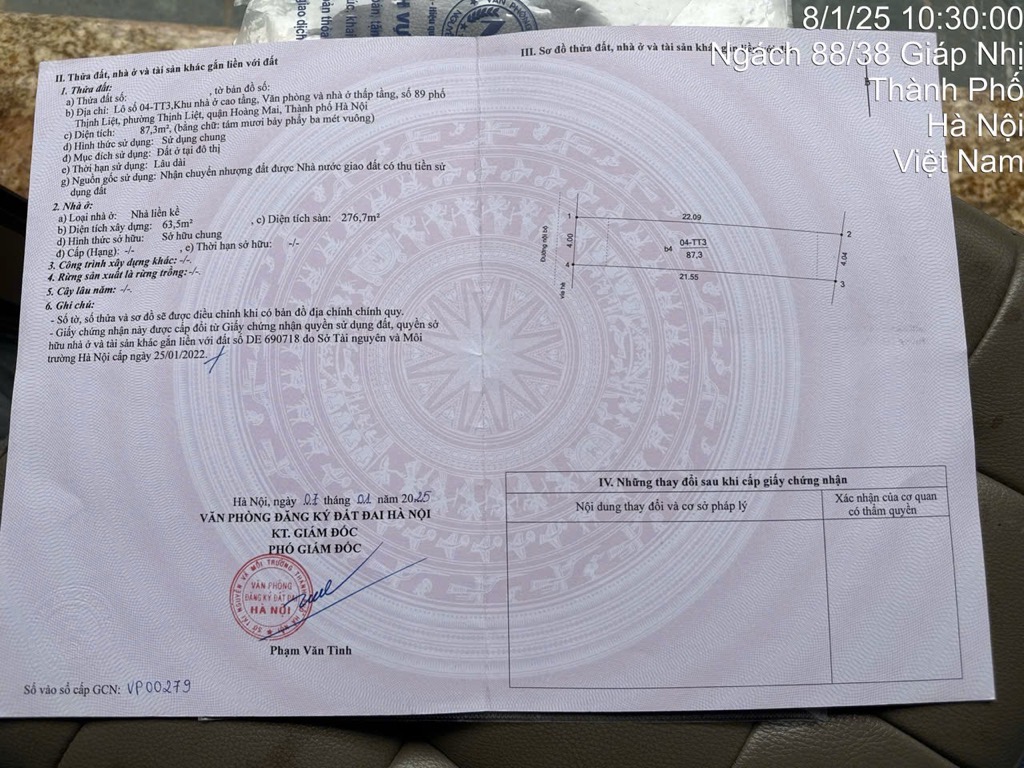 Bán nhà Thịnh Liệt - diện tích 88m2 4 tầng - Ô tô đỗ cửa - giá 20,8 tỷ