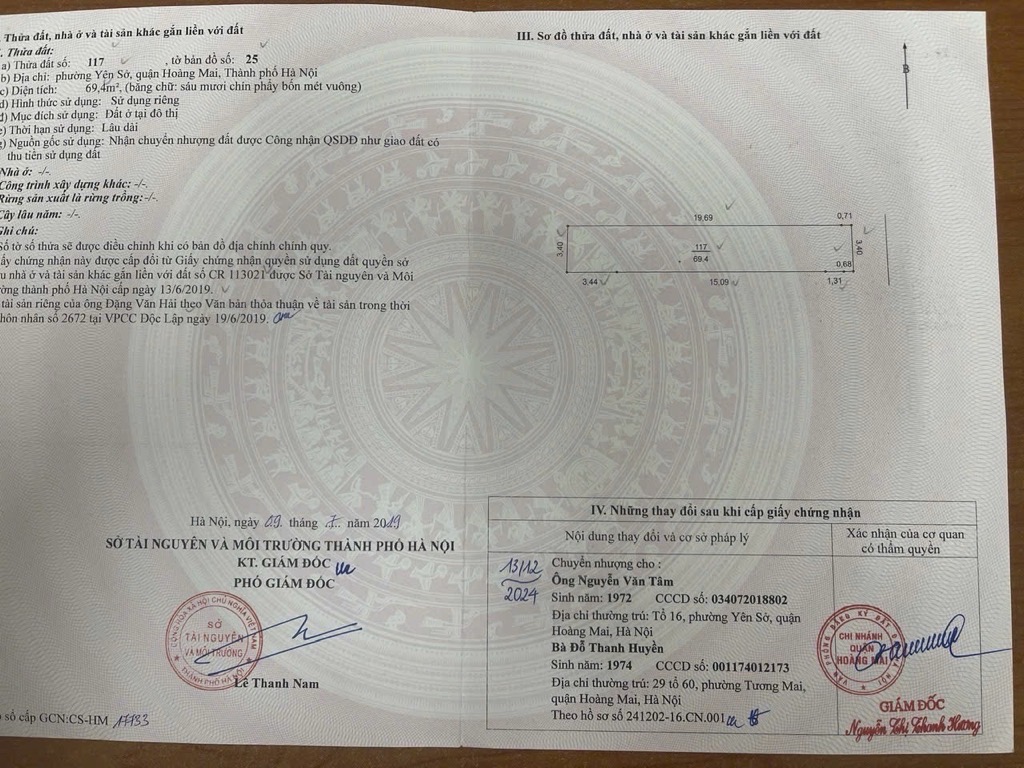 Bán nhà Tam Trinh - diện tích 134.6m2 3 tầng - Mặt phố - giá 55 tỷ