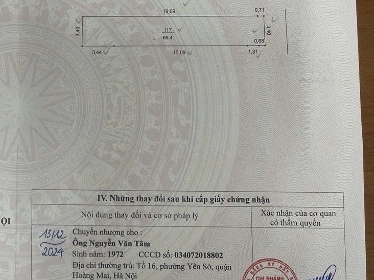 Bán nhà Tam Trinh - diện tích 134.6m2 3 tầng - Mặt phố - giá 55 tỷ