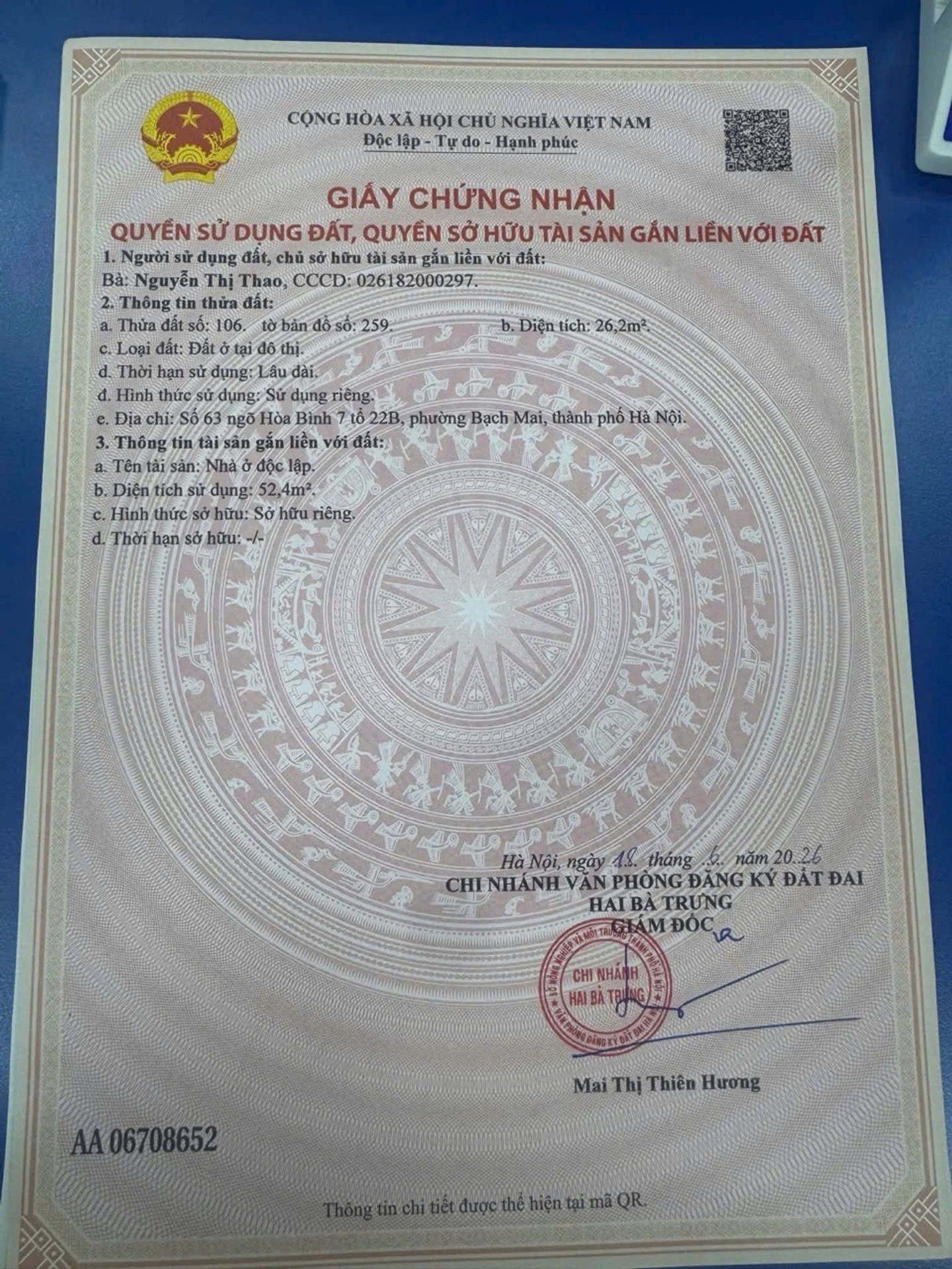 Bán nhà Hoà Bình - diện tích 26m2 2 tầng - Lô góc - giá 5,6 tỷ
